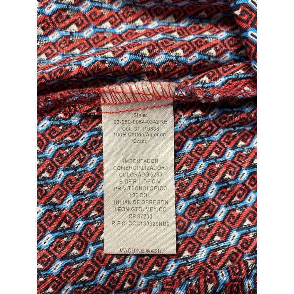 Roper Women's Red & Blue Print Long Sleeve Pearl Snap Western Shirt 2 XL rodeo - Picture 8 of 10